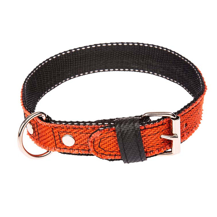 3cm breites Hundehalsband aus Feuerwehrschlauch in der Farbe Blutorange