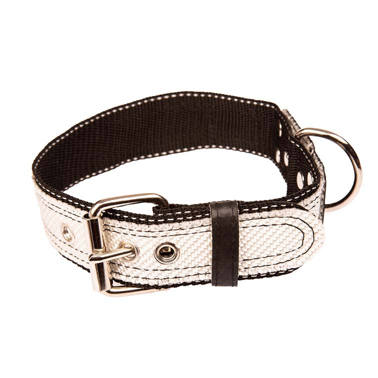 Weißes Hundehalsband aus Feuerwehrschlauch in 3cm breite