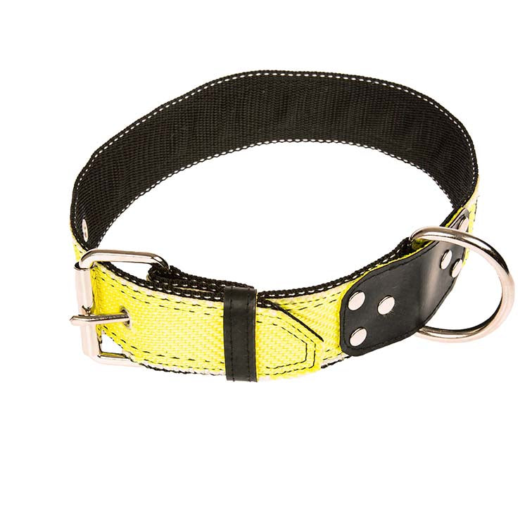 neongelbes Hundehalsband aus Feuerwehrschlauch in 4cm breite