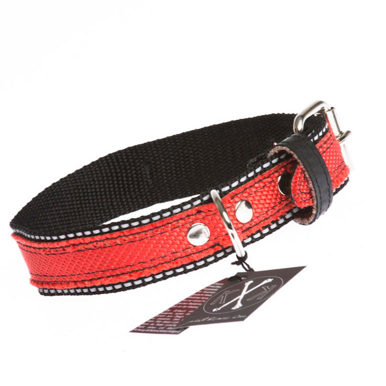 Rotes Hundehalsband 3cm breite aus Feuerwehrschlauch
