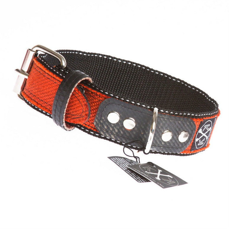 Hundehalsband aus Feuerwehrschlauch in 4cm breite - orange