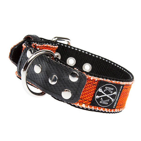 Halsband aus Feuerwehrschlauch Emma 4cm elegant orange