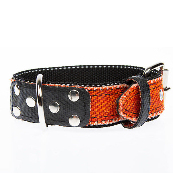Halsband aus Feuerwehrschlauch Emma 4cm elegant orange