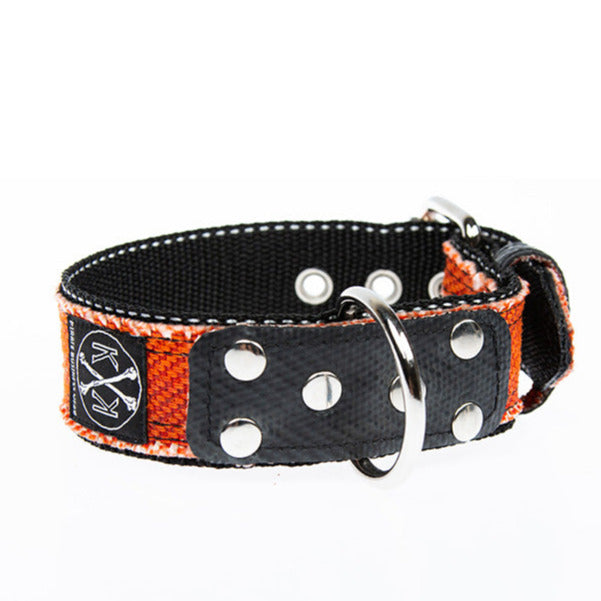 Hundehalsband aus Feuerwehrschlauch Emma 4cm elegant orange
