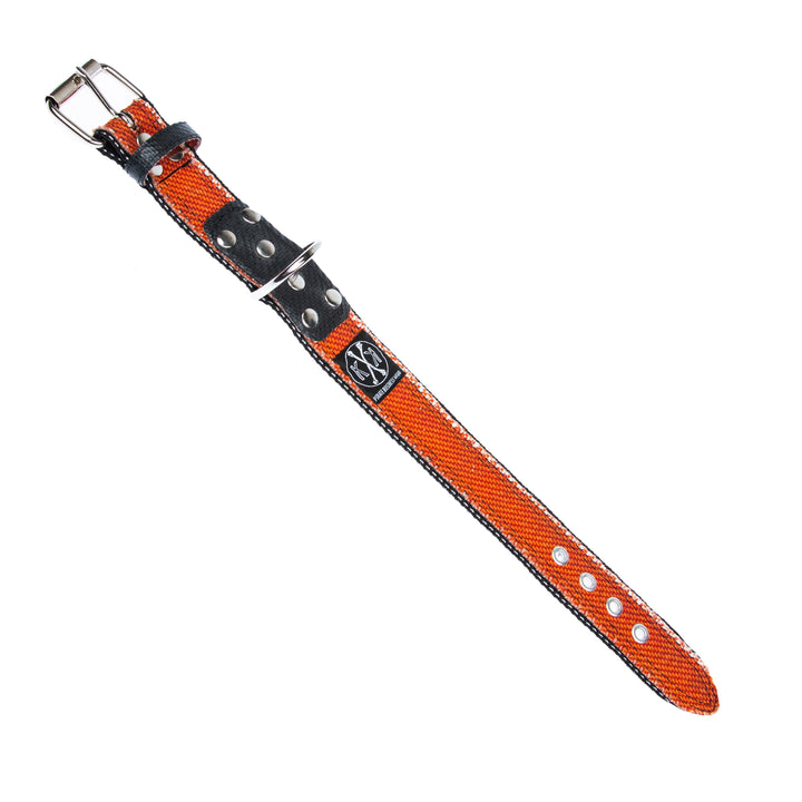 Halsband aus Feuerwehrschlauch Emma 4cm elegant orange