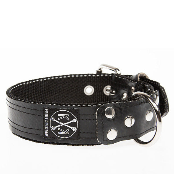 Halsband aus Feuerwehrschlauch Emma 4cm elegant schwarz
