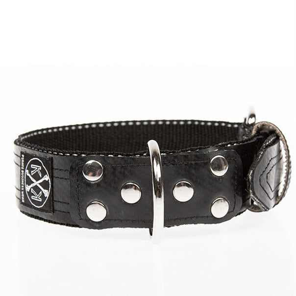 Halsband aus Feuerwehrschlauch Emma 4cm elegant schwarz