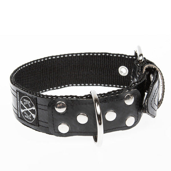 Halsband aus Feuerwehrschlauch Emma 4cm elegant schwarz