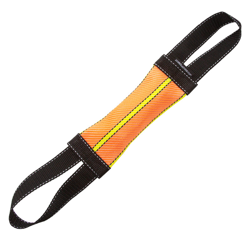 Kleine Beißwurst aus Feuerwehrschlauch für Hunde – ideal für Zerrspiele und Apportieren.