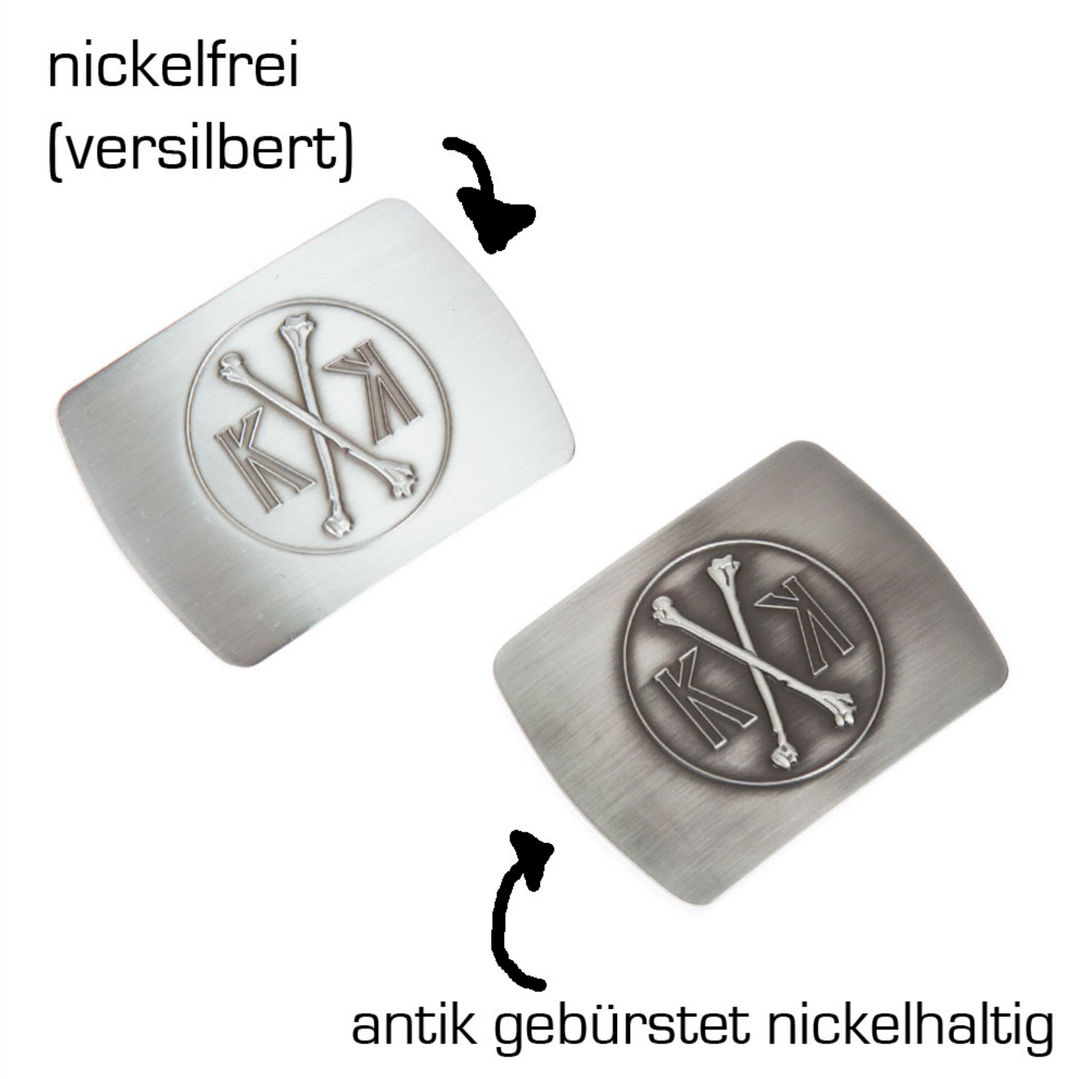 Gürtelschnallen antik gebürstet und versilbert