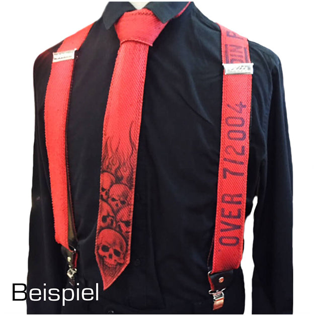 Krawatte im Skull Design aus Feuerwehrschlauch